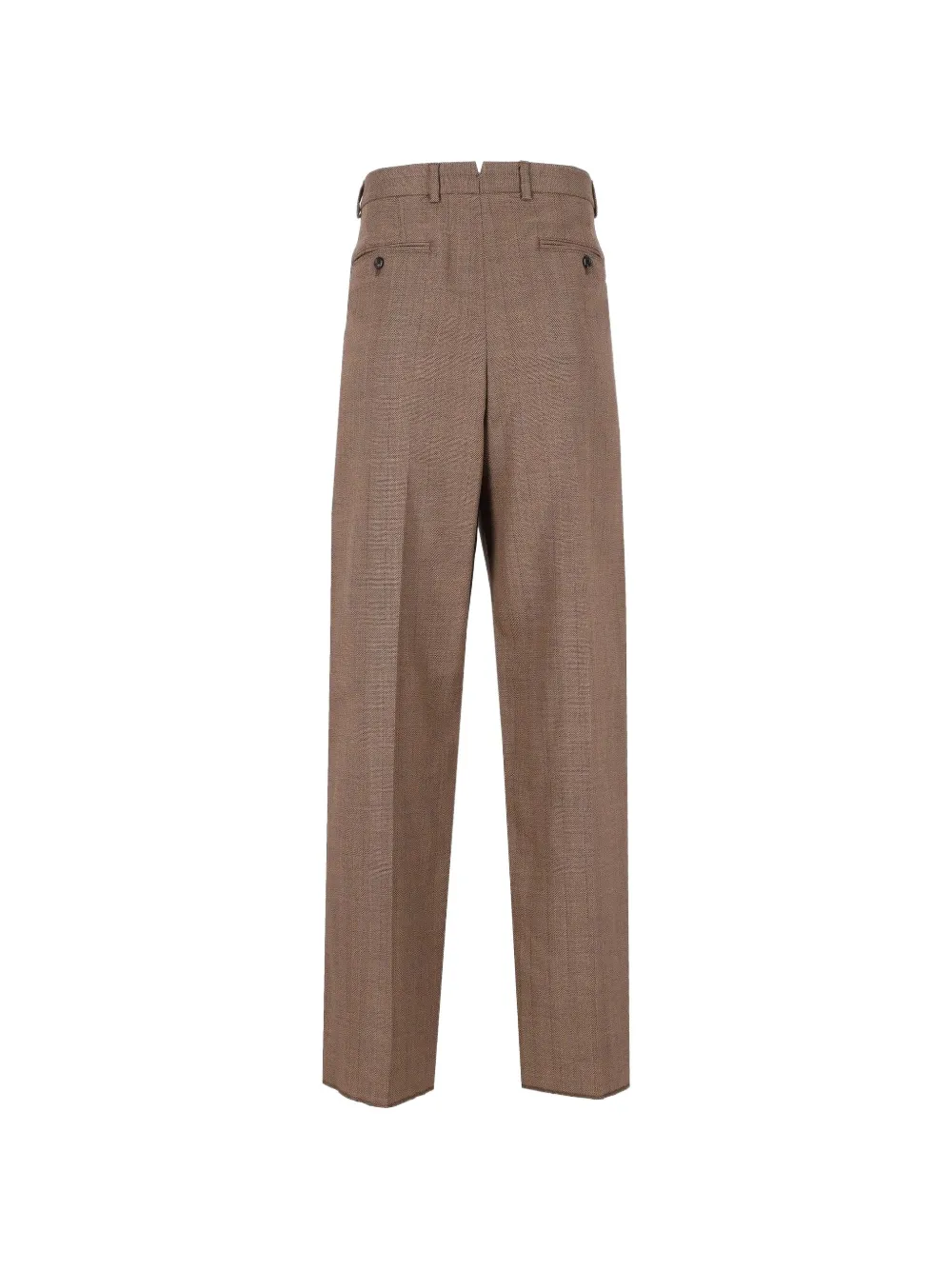 Emporio Armani Broek met visgraatpatroon van scheerwol Bruin