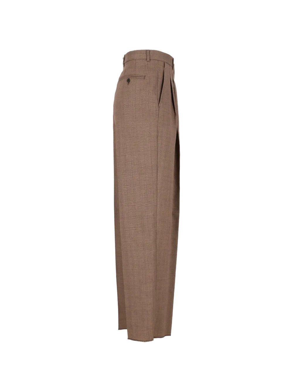Emporio Armani Broek met visgraatpatroon van scheerwol Bruin
