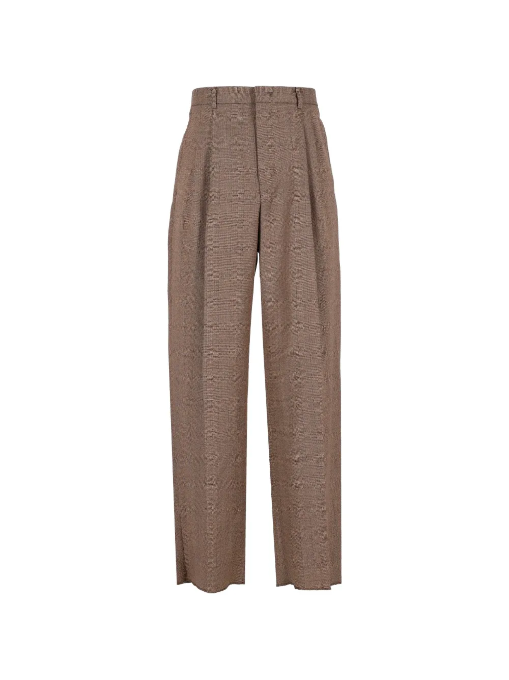 Emporio Armani herringbone trousers in virgin wool - Marrone