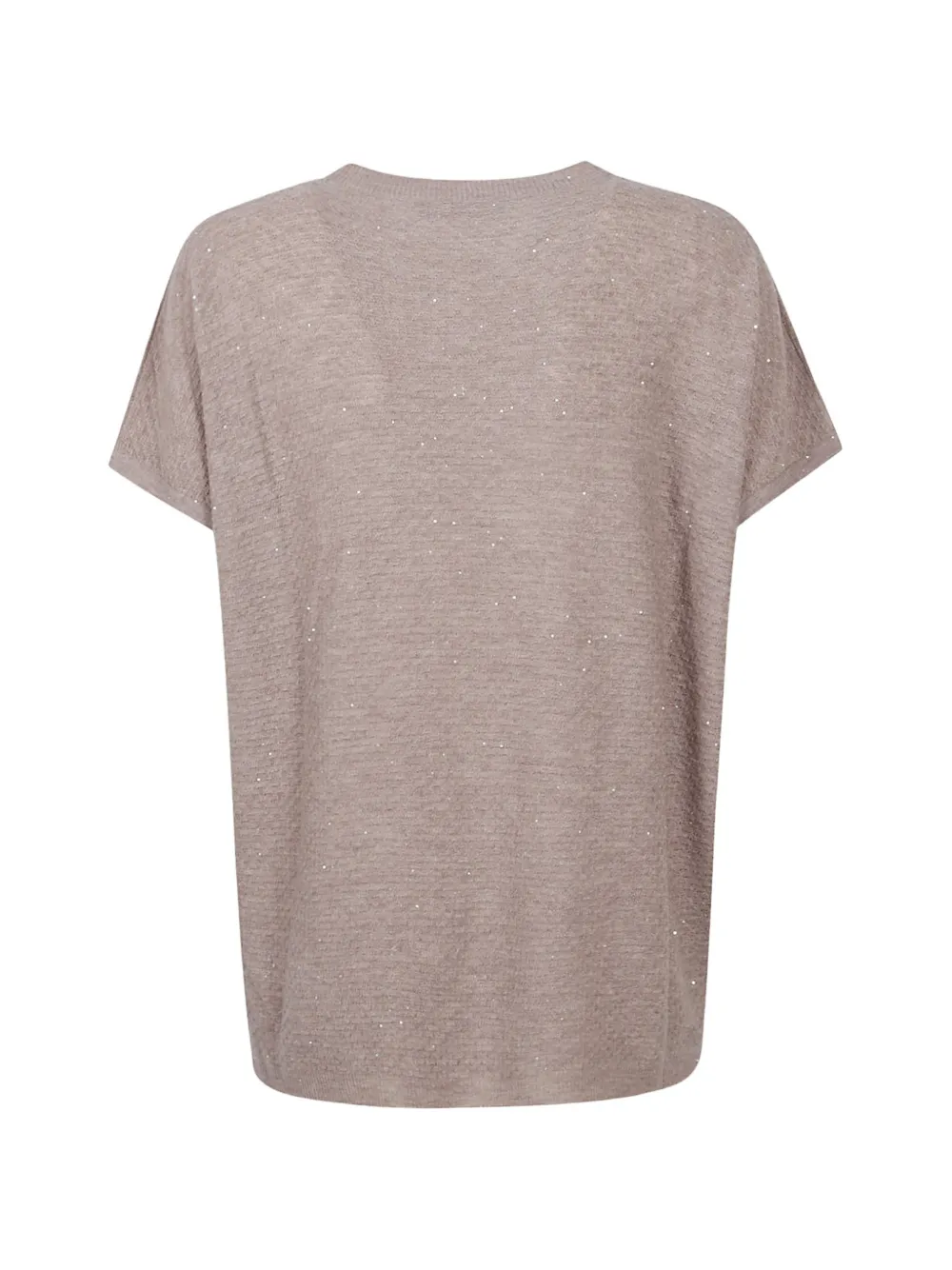 Fabiana Filippi sequin-embellished short-sleeve top Beige