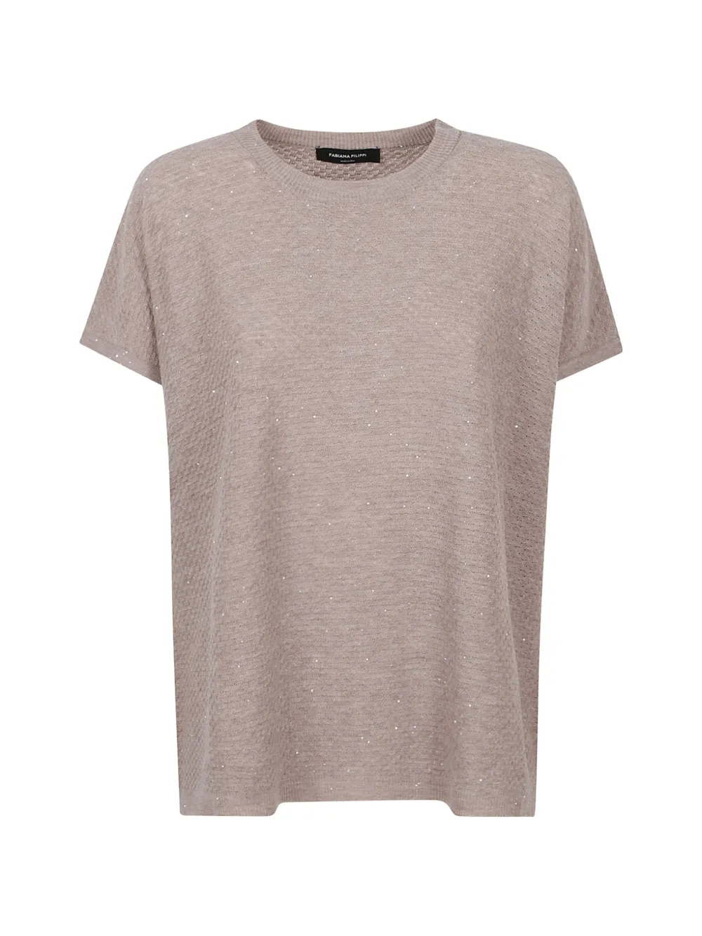 Fabiana Filippi sequin-embellished short-sleeve top - Toni neutri