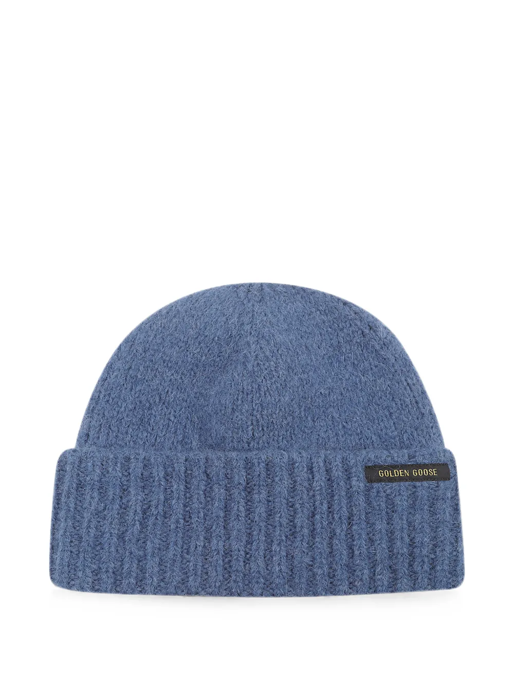 Golden Goose logo-patch beanie hat - Blau
