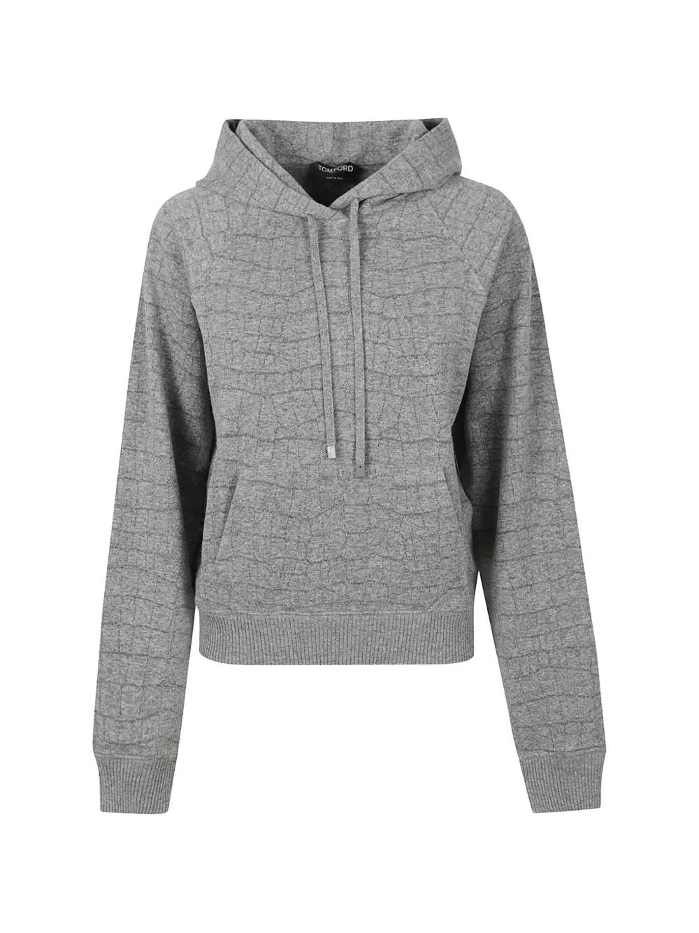 TOM FORD cashmere cotton croco jacquard jersey hoodie - Grau