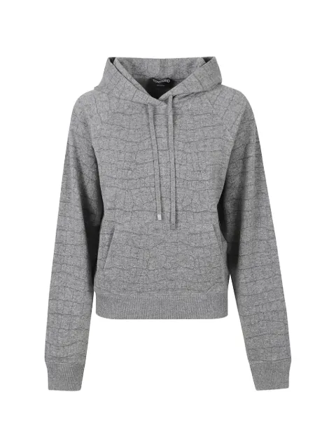 TOM FORD cashmere cotton croco jacquard jersey hoodie