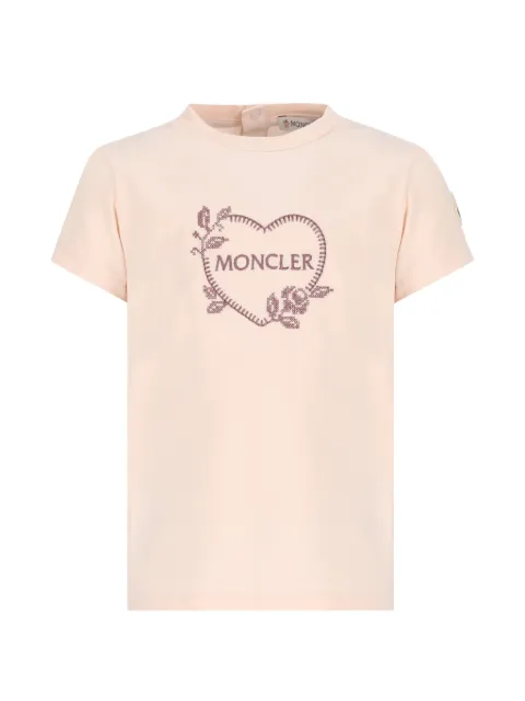 Moncler Enfant logo-embroidered heart-motif T-shirt