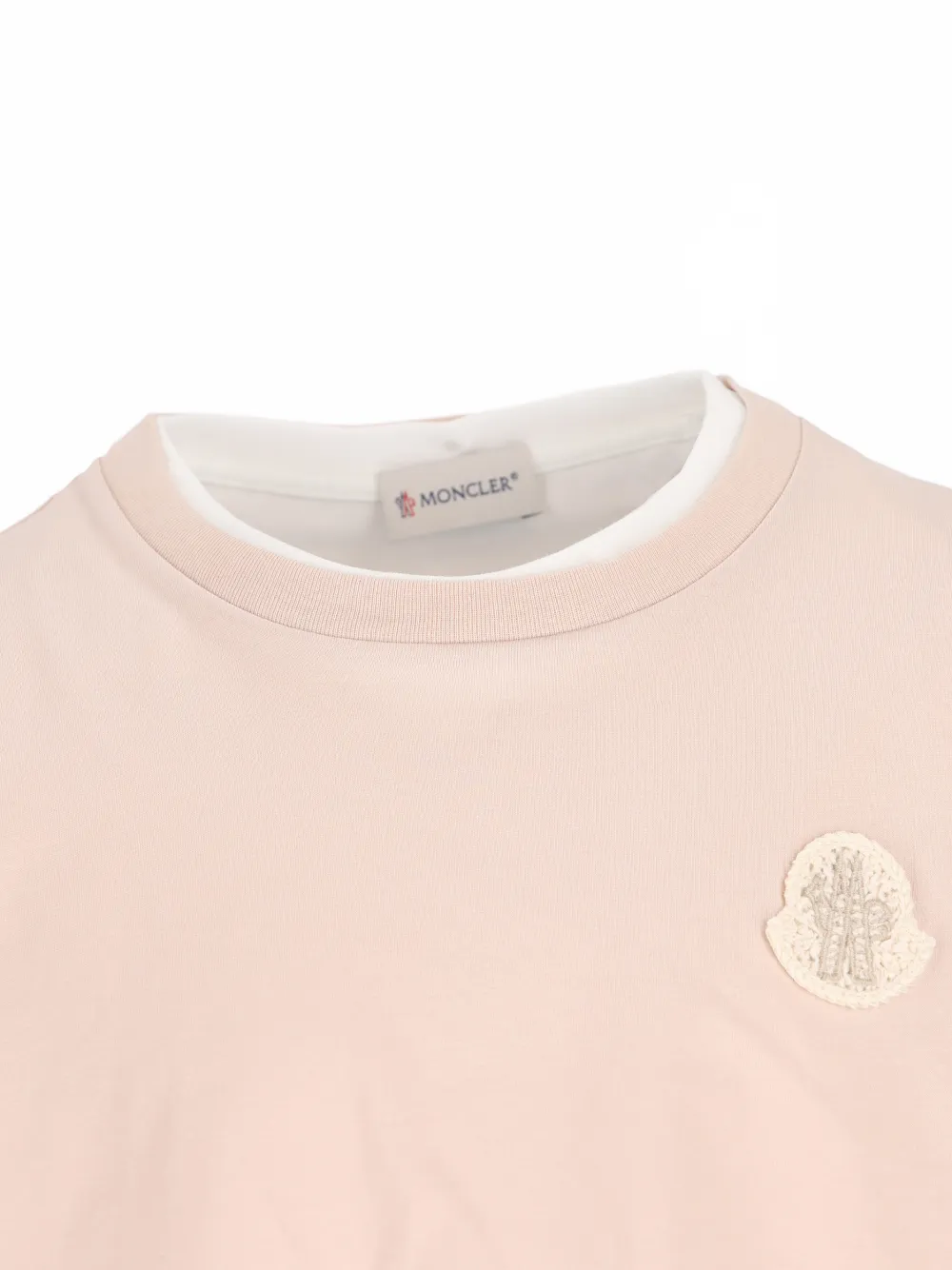 Moncler Enfant Gelaagd T-shirt met logopatch Roze