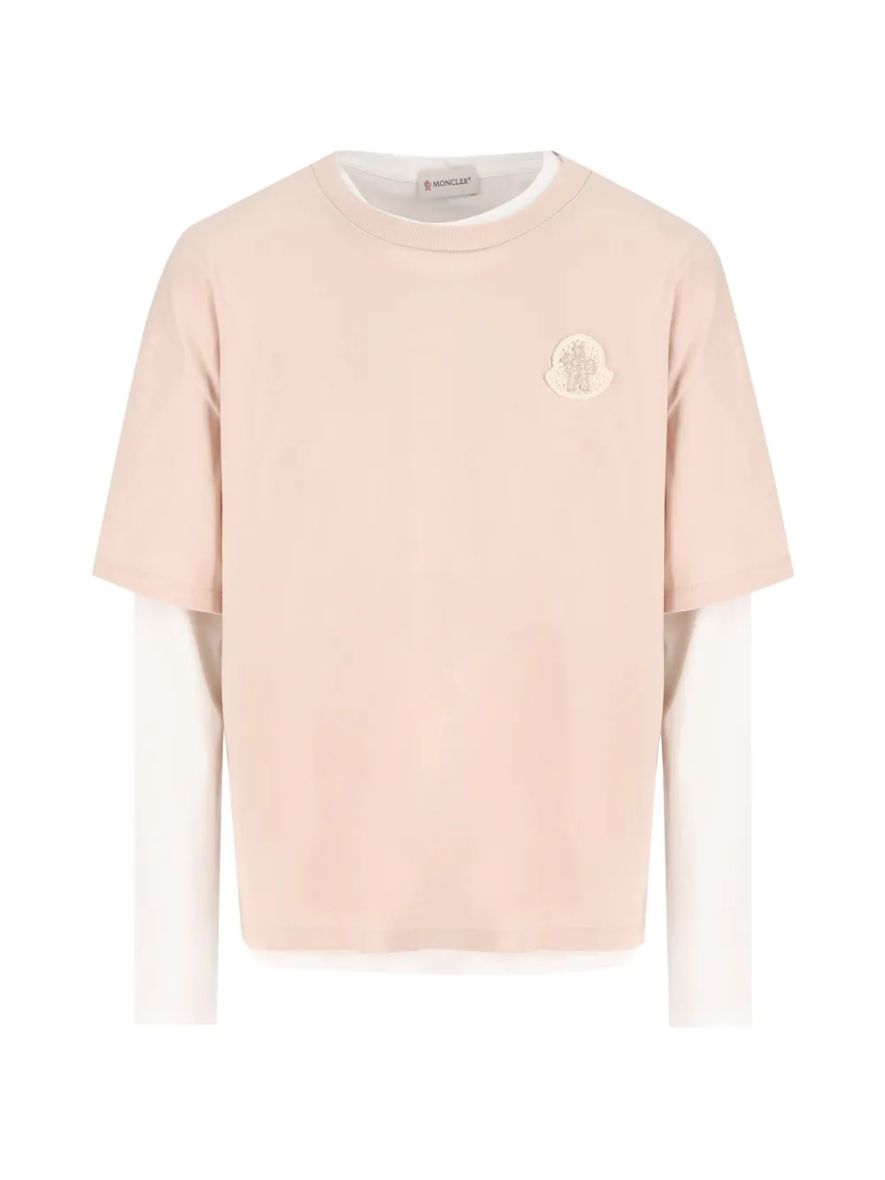 Moncler Enfant Gelaagd T-shirt met logopatch Roze