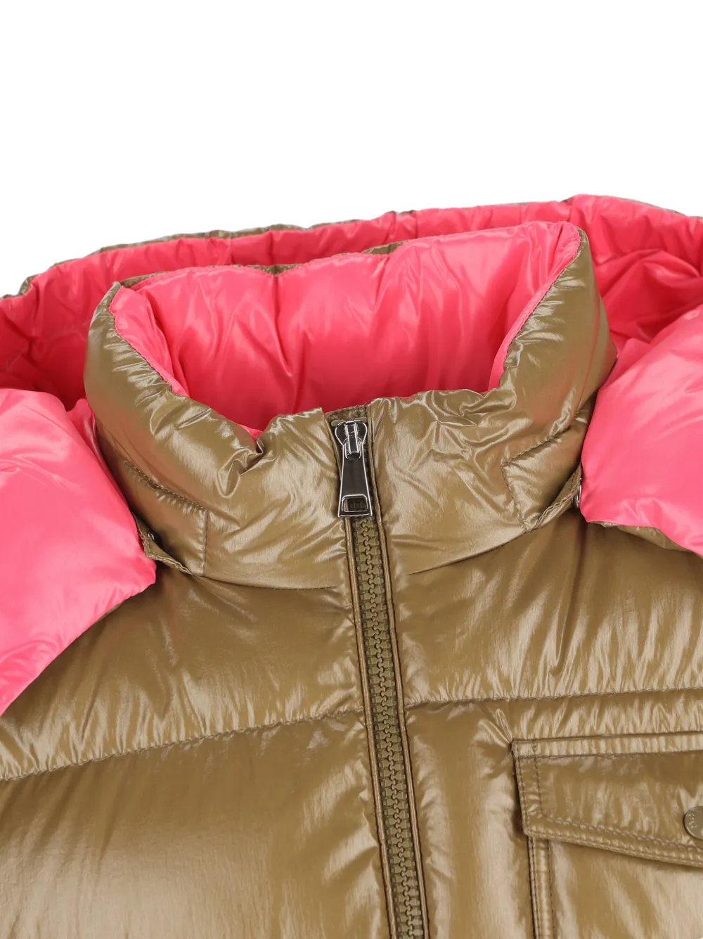 Moncler Enfant New Andro gewatteerd jack met capuchon Groen