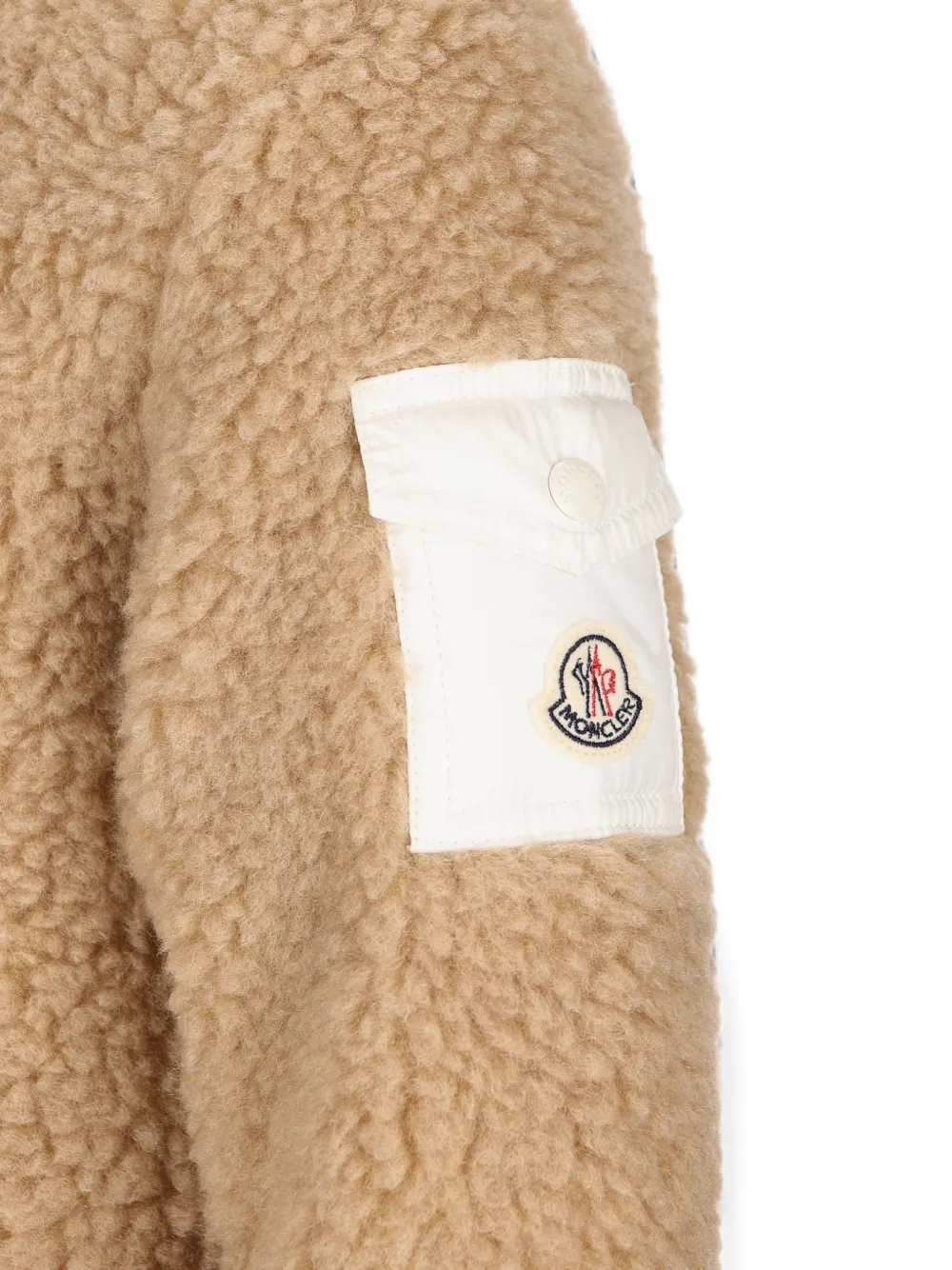 Moncler Enfant teddy-texture hooded jumpsuit Bruin