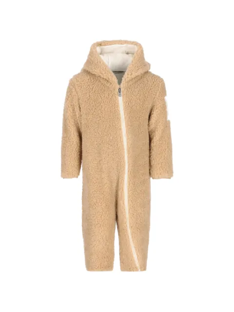 Moncler Enfant teddy-texture hooded jumpsuit