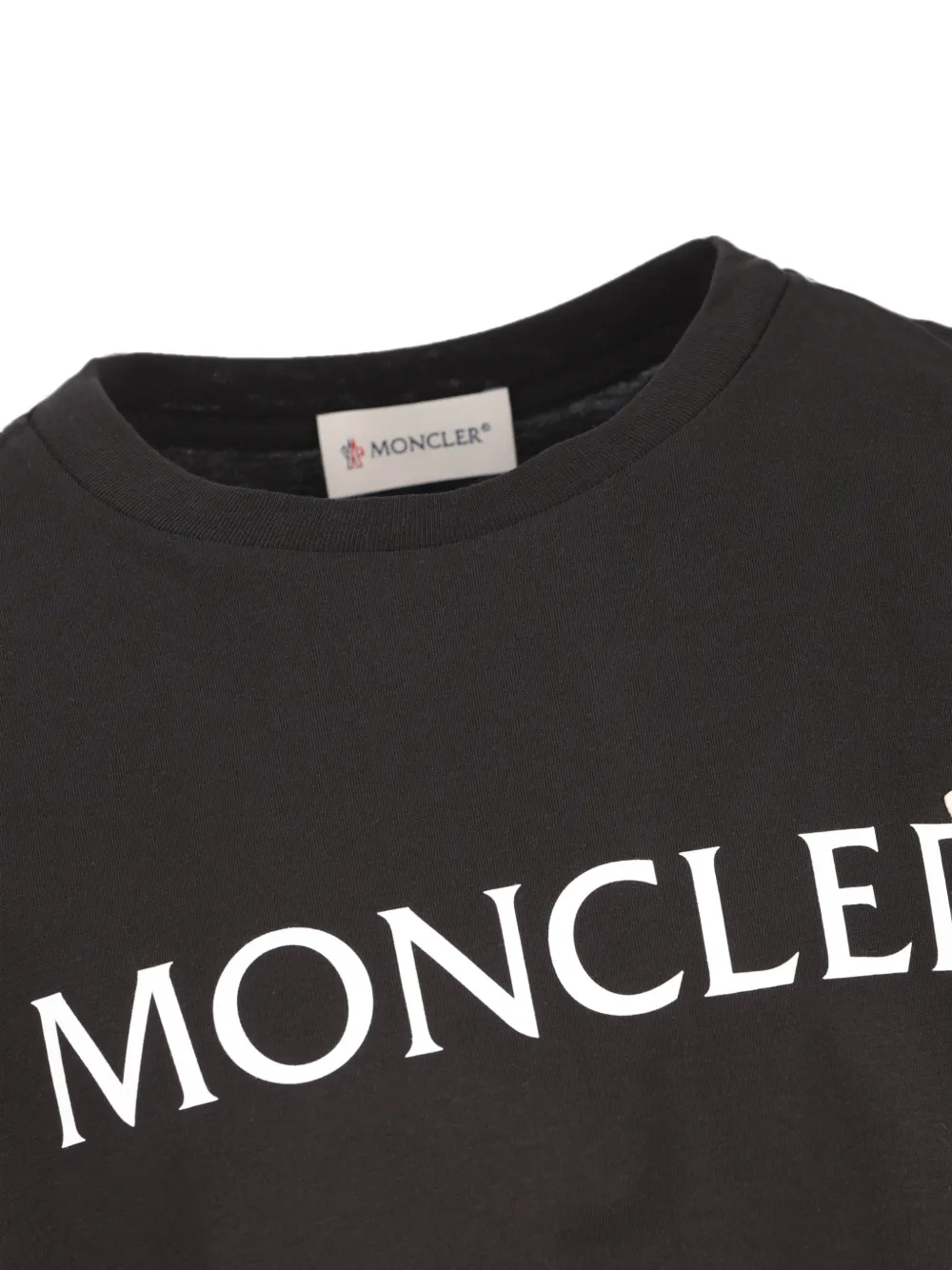 Moncler Enfant T-shirt met patch en logoprint Zwart