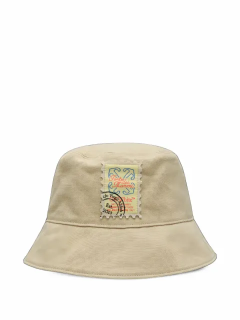 Off-White logo-patch bucket hat