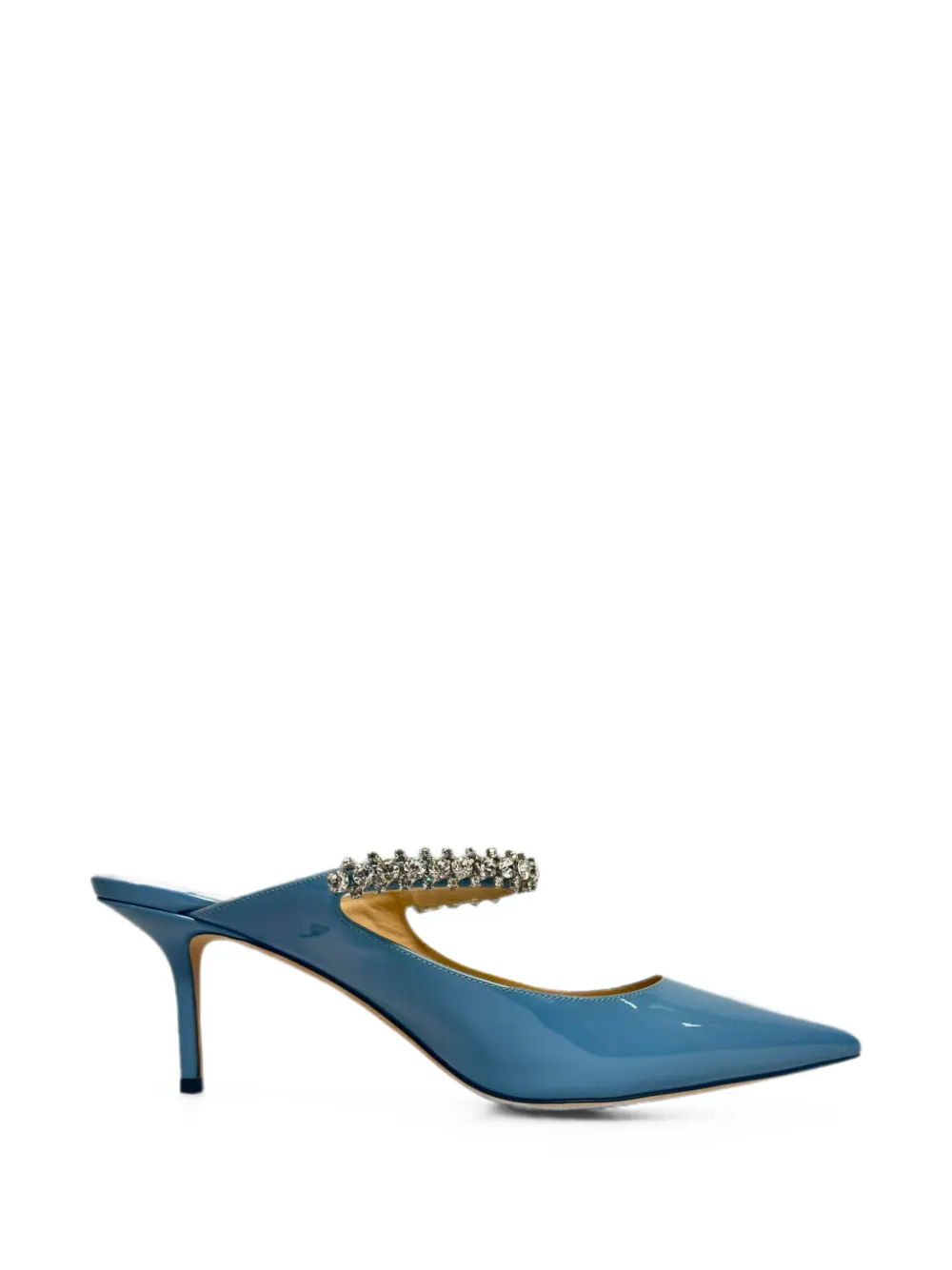 Jimmy Choo Pre-Owned 2010 bing crystal-strap mules - Blau