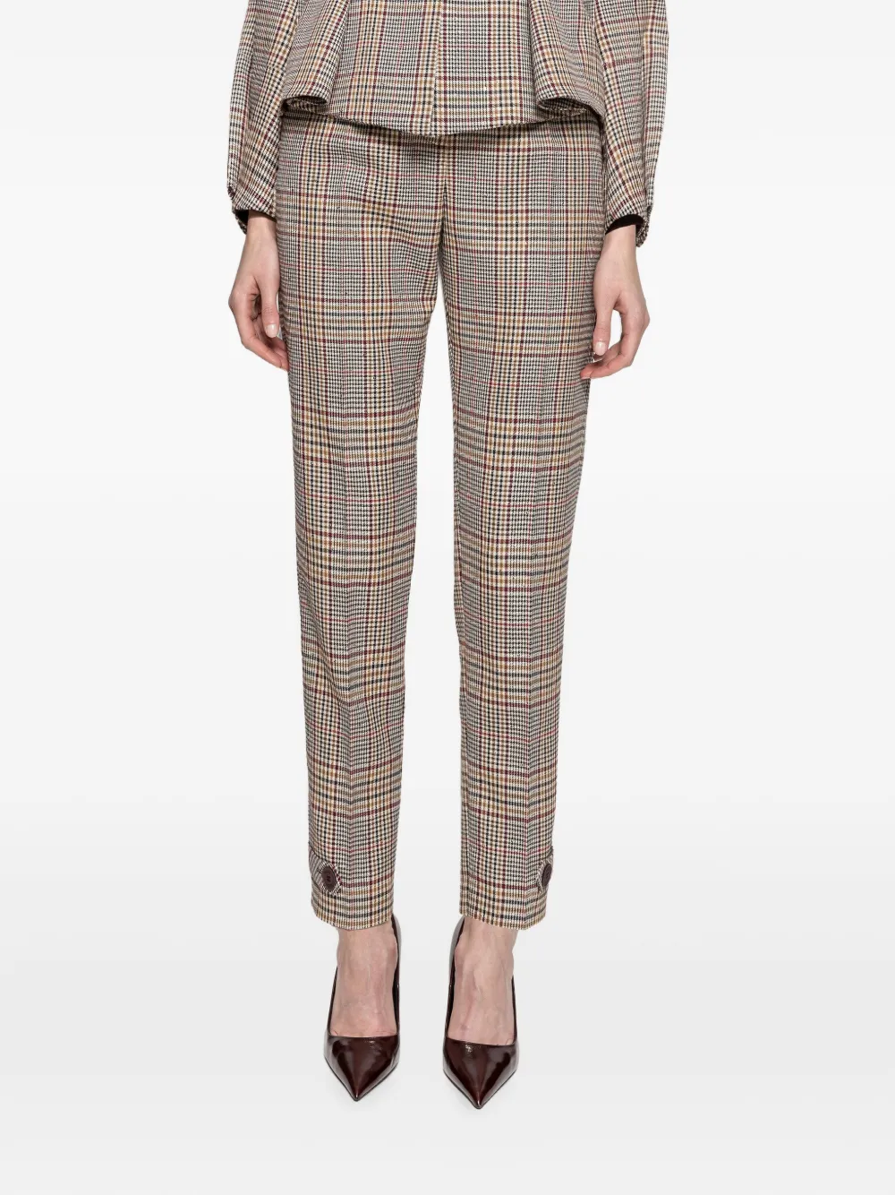 NISSA checked tailored tapered pants - Toni neutri