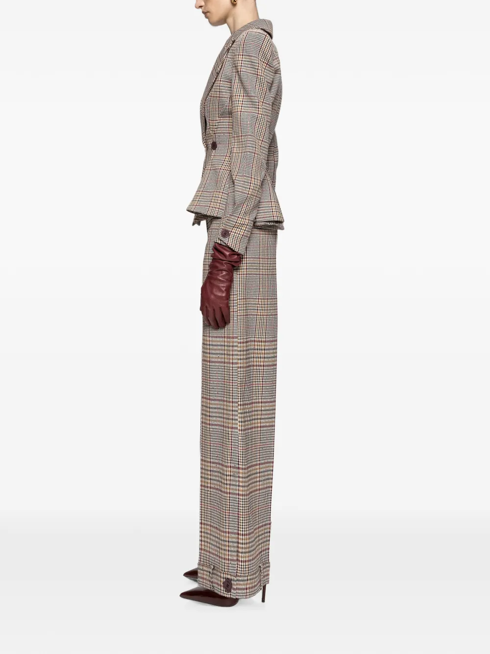 NISSA Geruite broek Beige