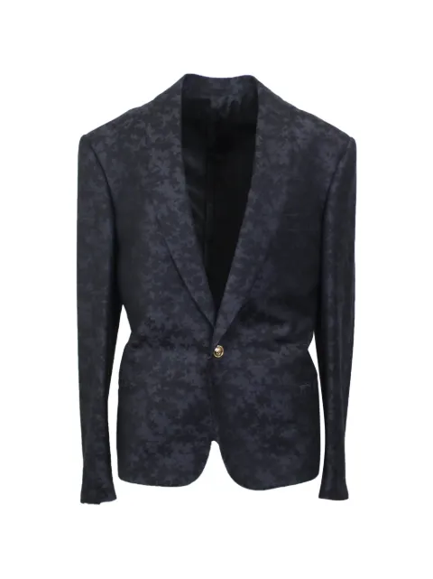 Versace camo-jacquard single-breasted blazer