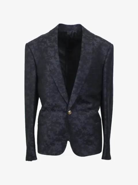 Versace camo-jacquard single-breasted blazer