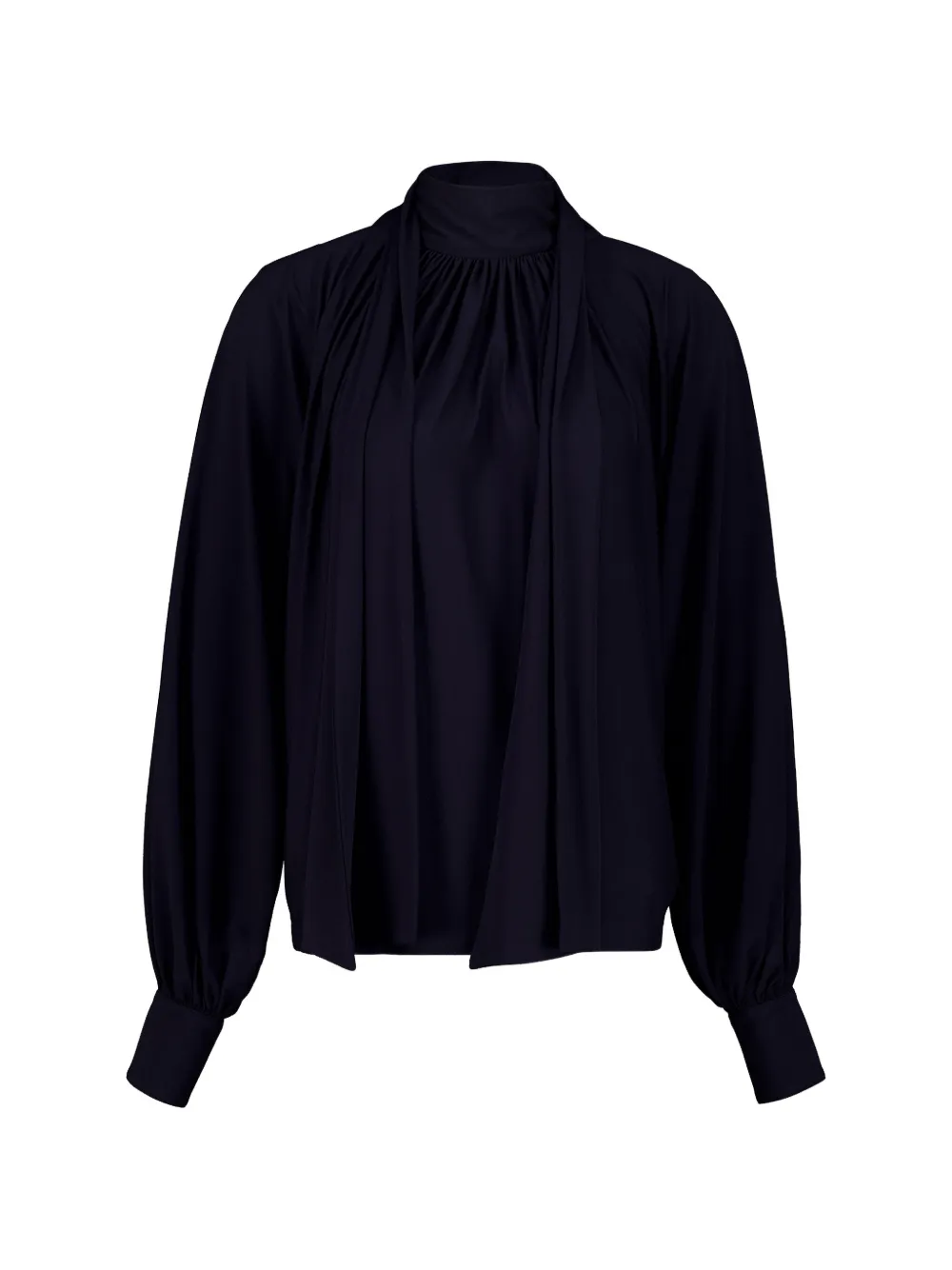 Ferragamo slit-detail gathered blouse - Blu