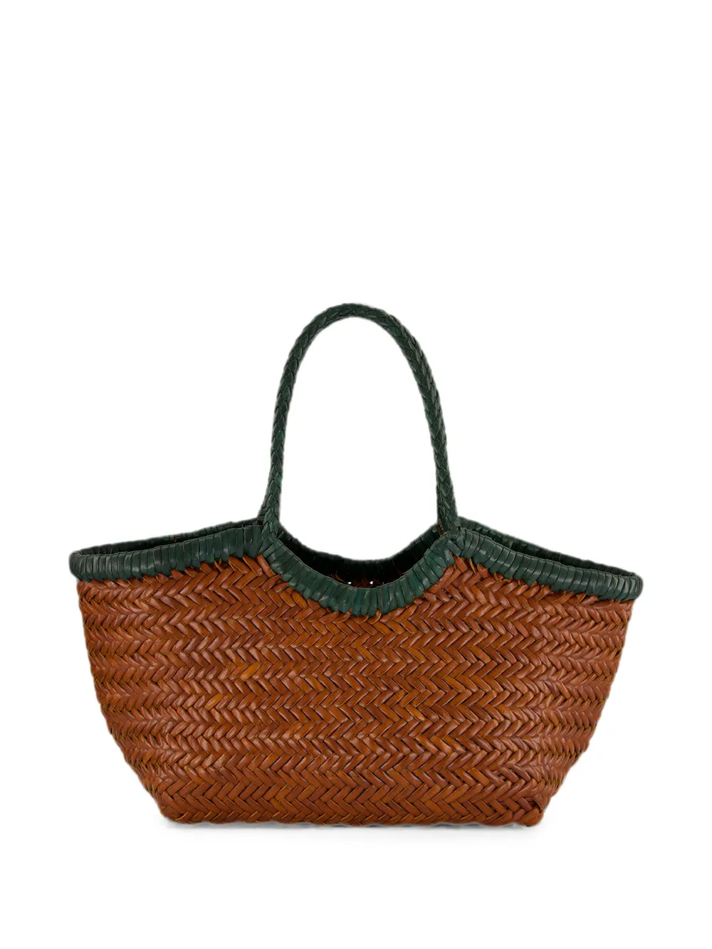DRAGON DIFFUSION Kleine Nantucket geweven leren shopper Bruin