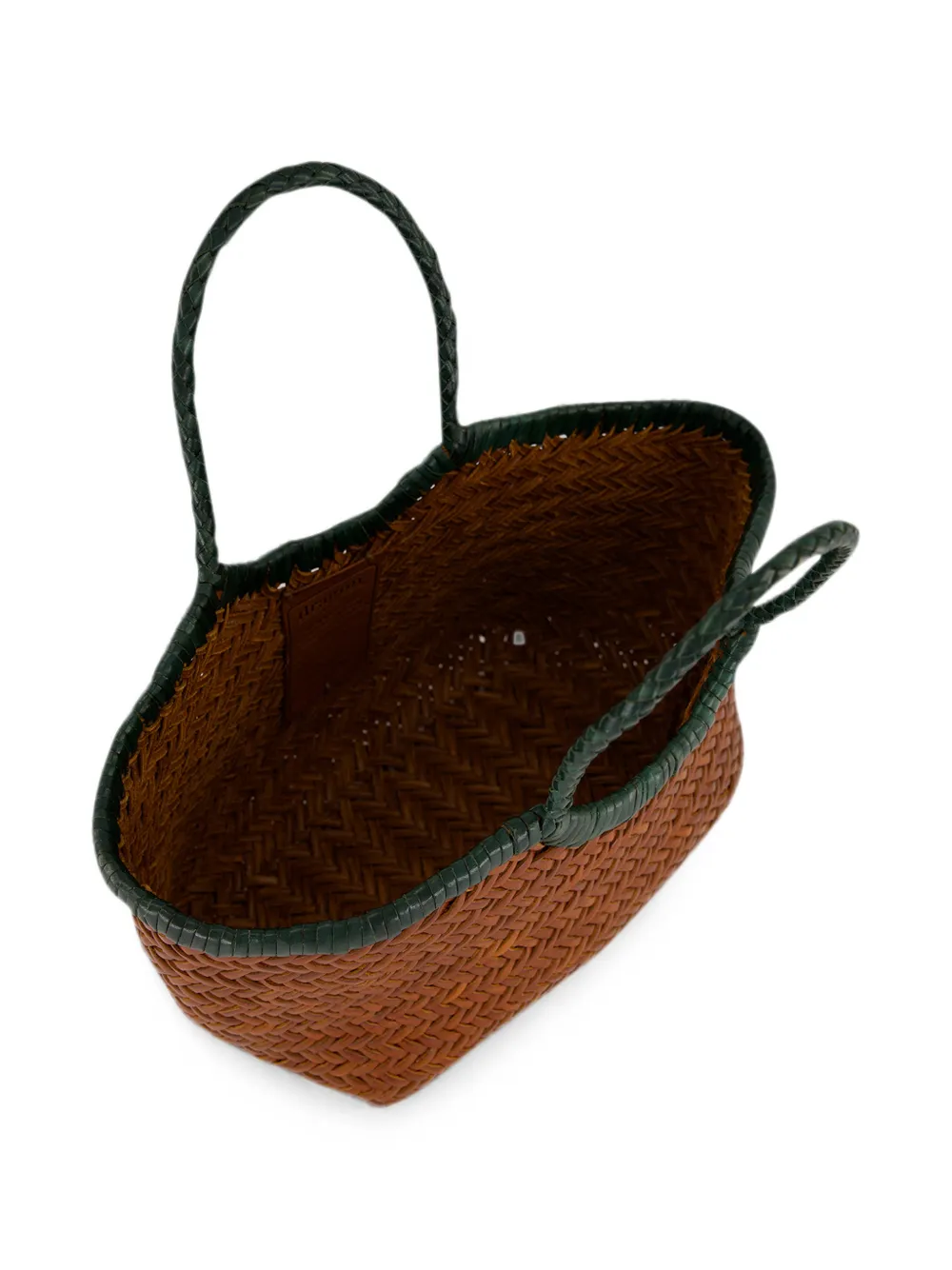DRAGON DIFFUSION Kleine Nantucket geweven leren shopper Bruin