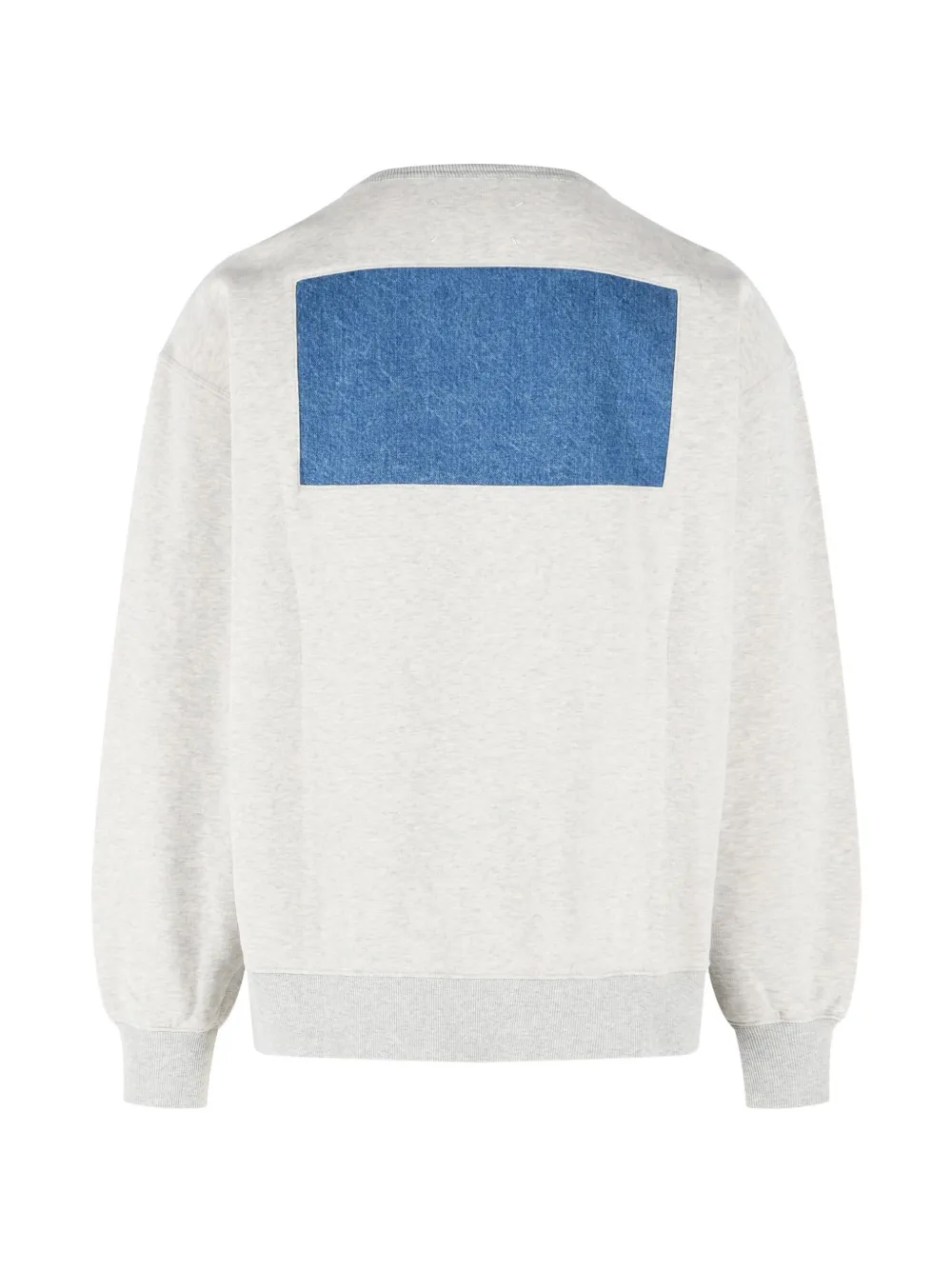 Maison Margiela Sweater met ronde hals en denim patchwork Grijs