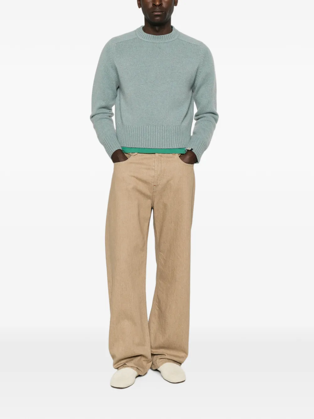extreme cashmere Ribgebreide trui Blauw