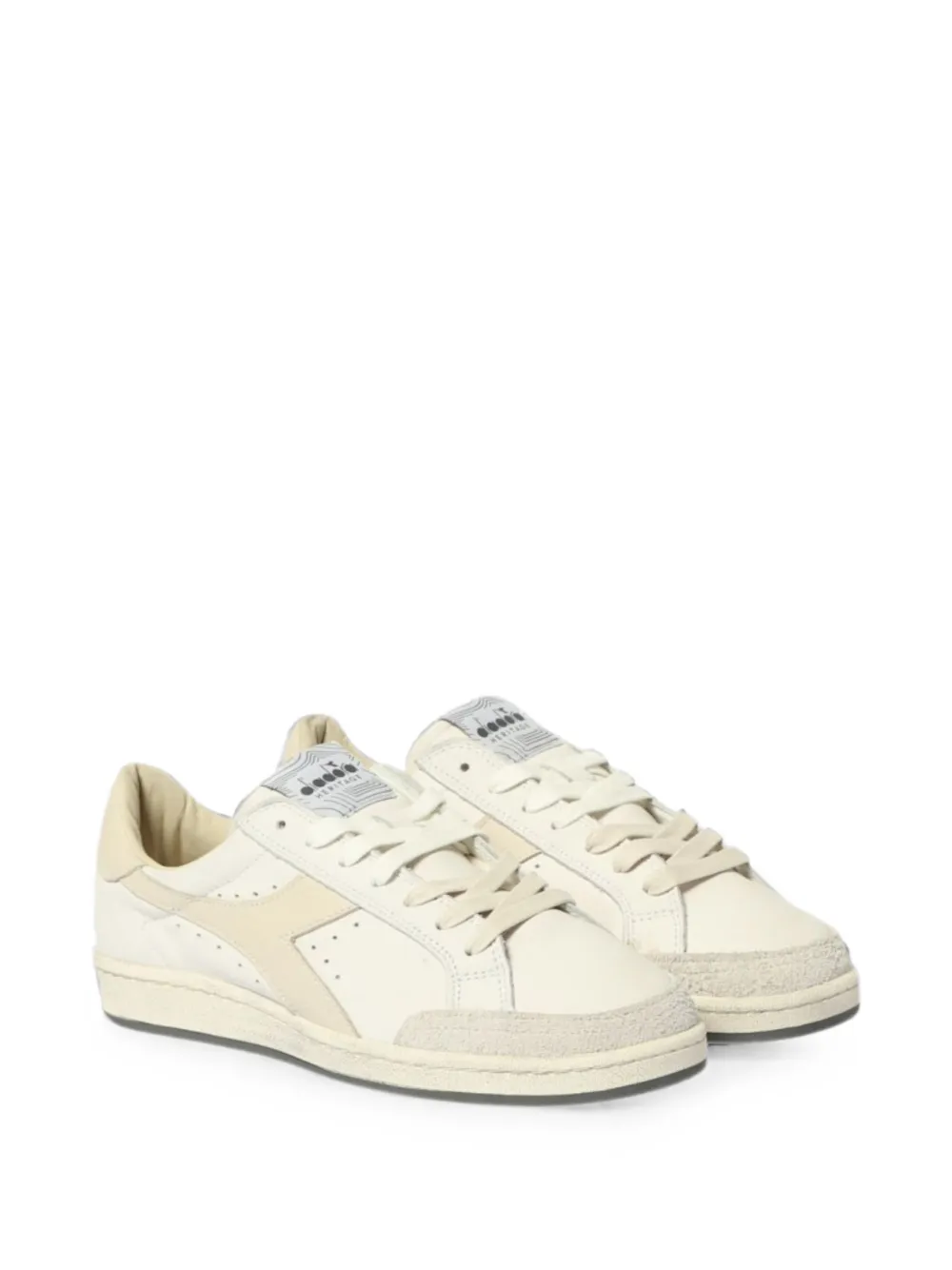 Diadora perforated panelled leather sneakers Wit