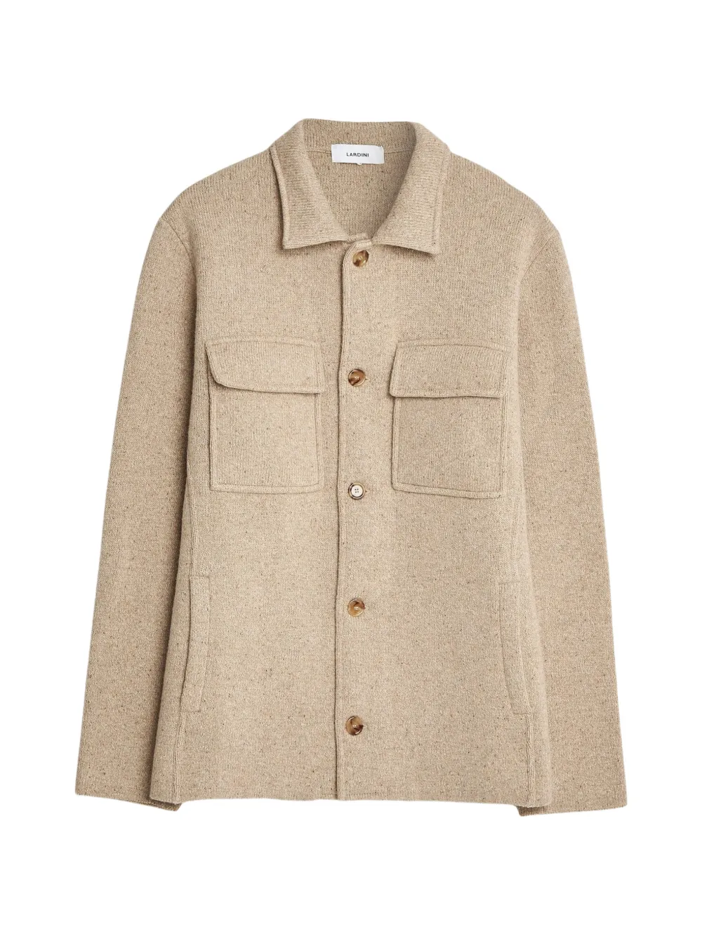 Lardini button-up chest-pocket cardigan Beige