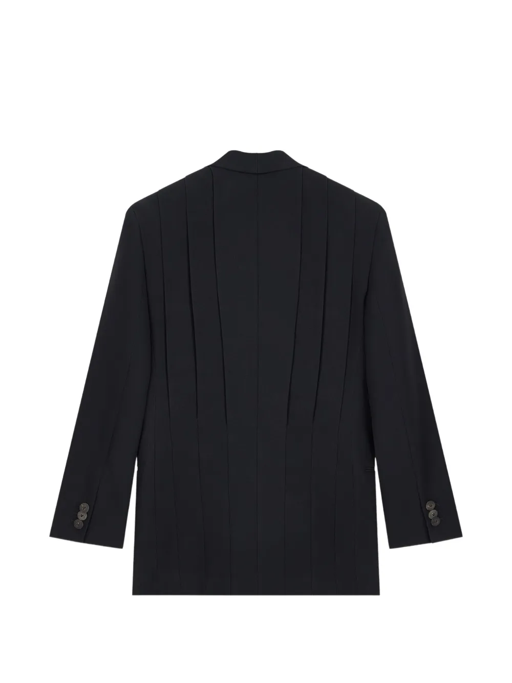 Giorgio Armani Blazer met dubbele rij knopen en plooien Zwart