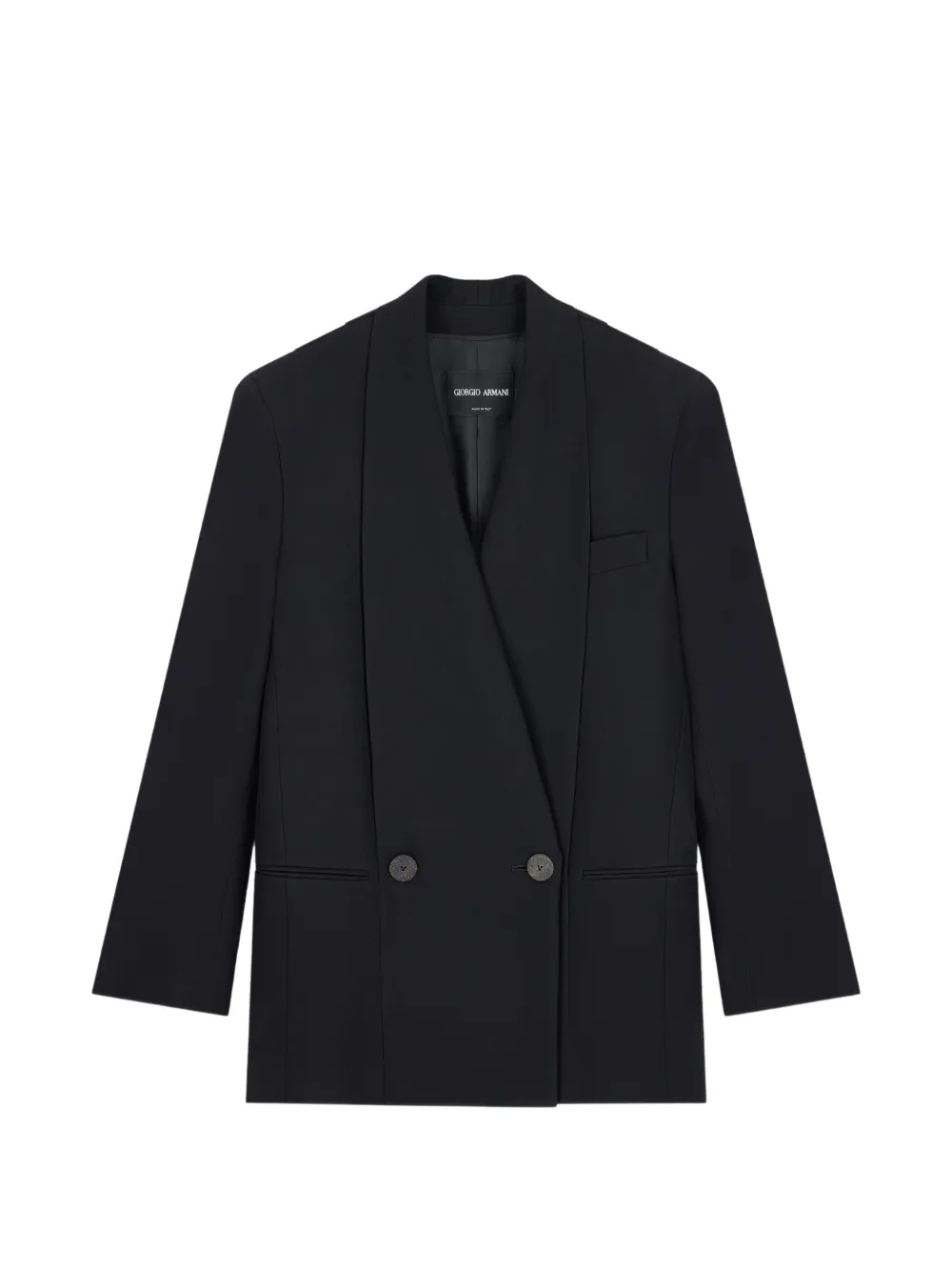 Giorgio Armani Blazer doppiopetto con pieghe - Nero