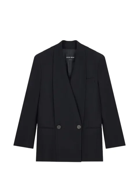 Giorgio Armani pleated-back double-breasted blazer