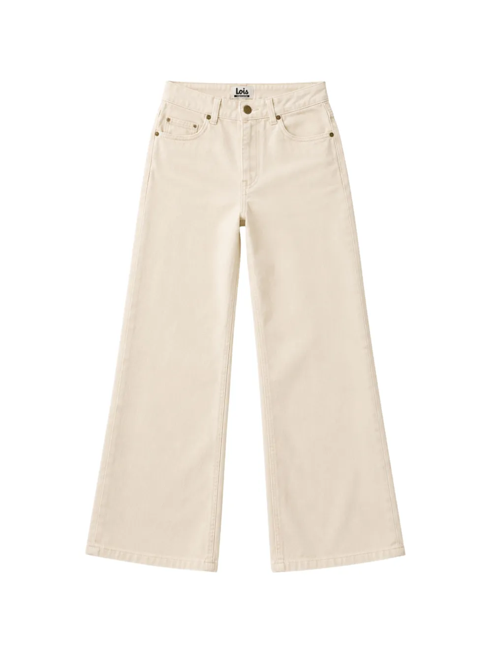 Iois Lindsay logo-patch wide-leg jeans - Nude