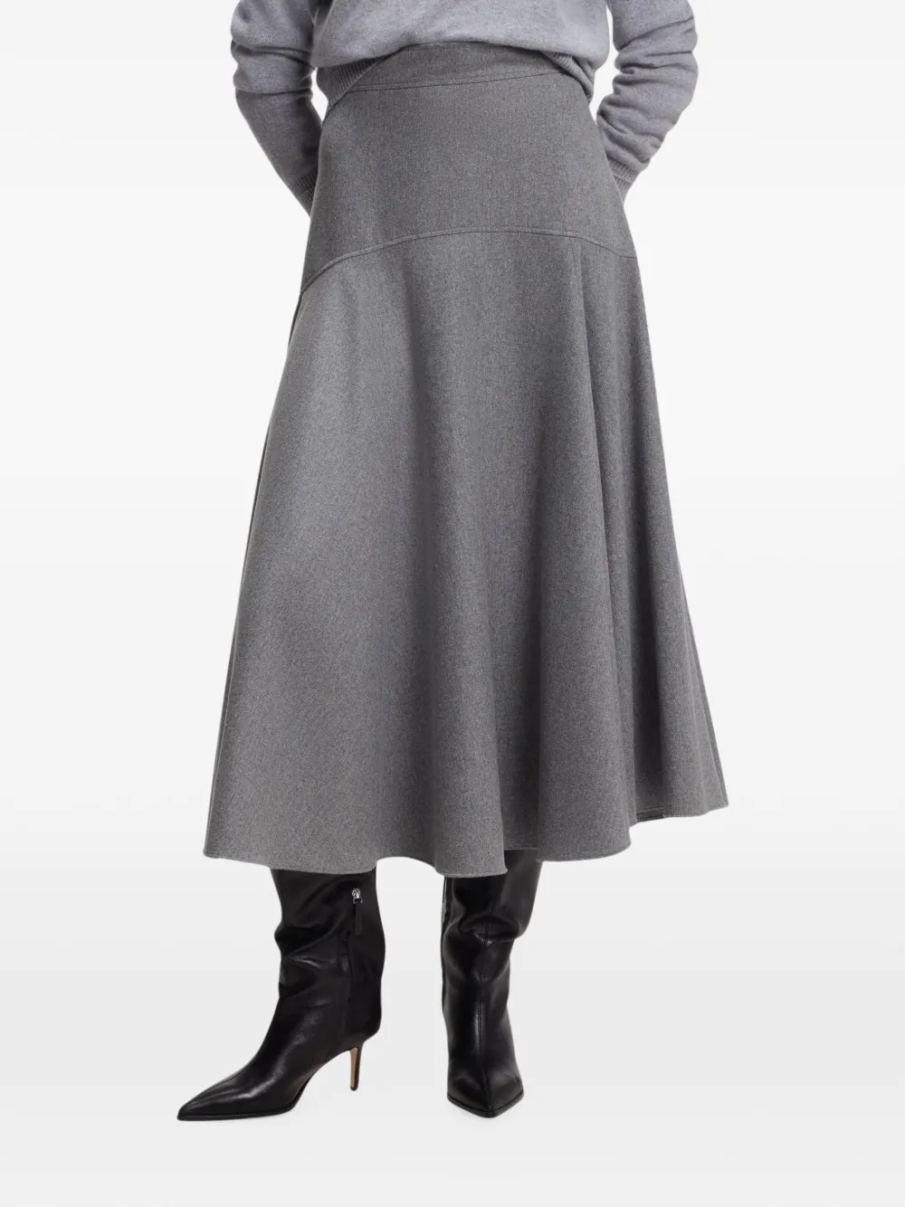 BOSS A-line skirt in melange flannel