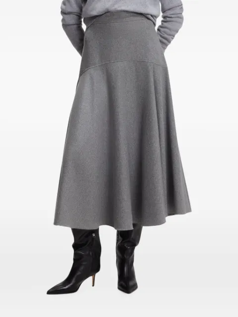 BOSS A-line skirt in melange flannel