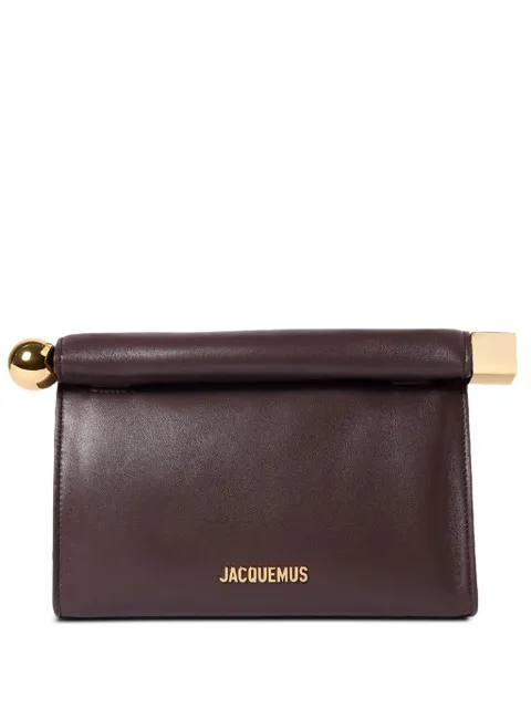 Jacquemus The Rond Carré logo-plaque leather clutch bag