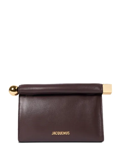 Jacquemus The Rond Carré logo-plaque leather clutch bag