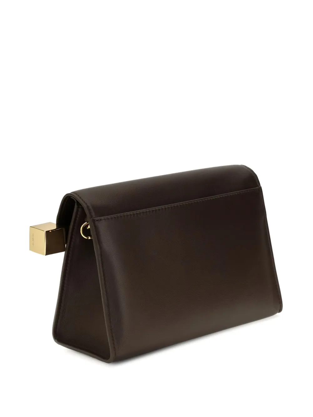 Jacquemus The Rond Carré leren clutch met logo-plakkaat Bruin