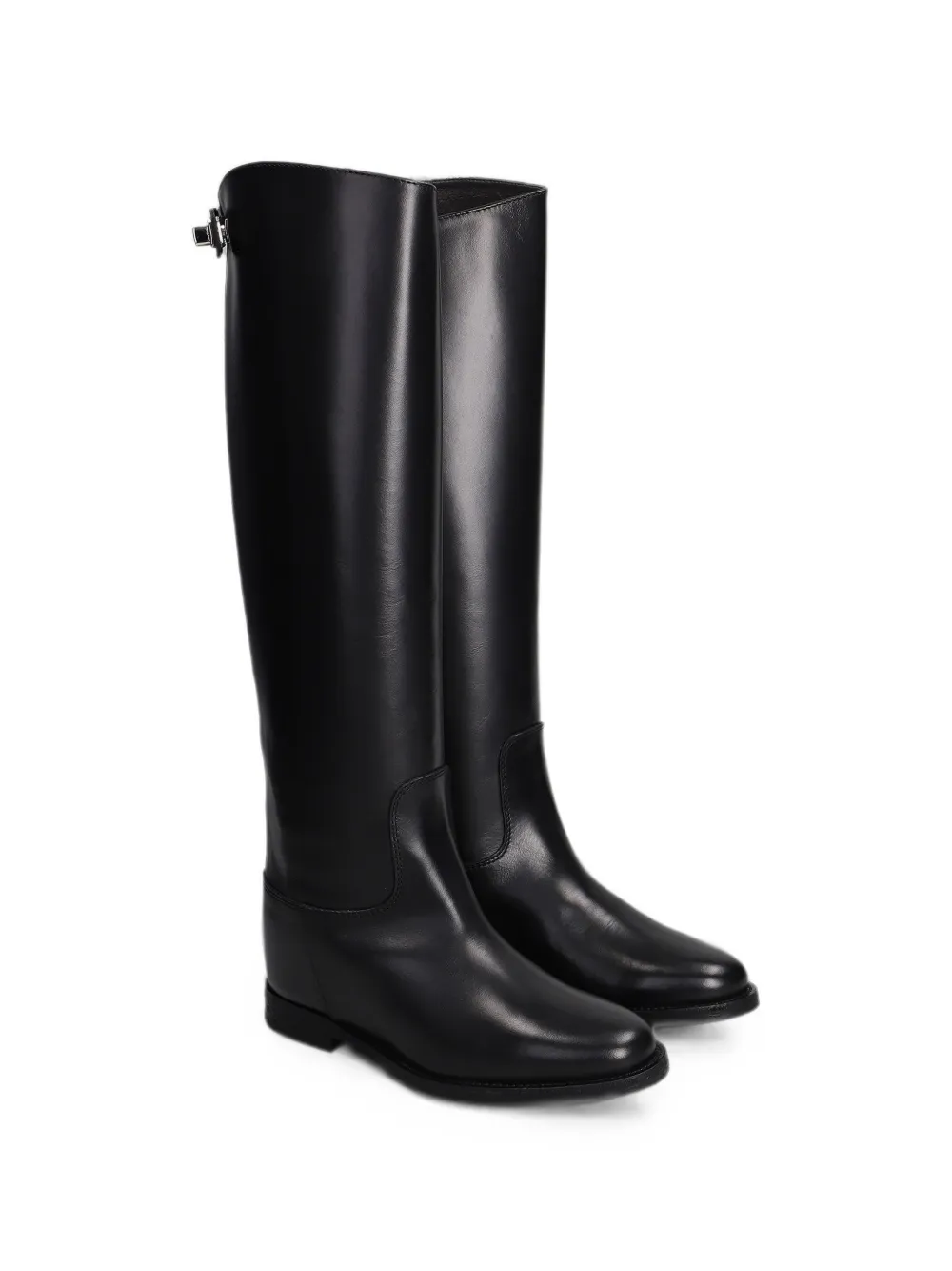 Via Roma 15 rear-zip-fastening knee-high boots Zwart