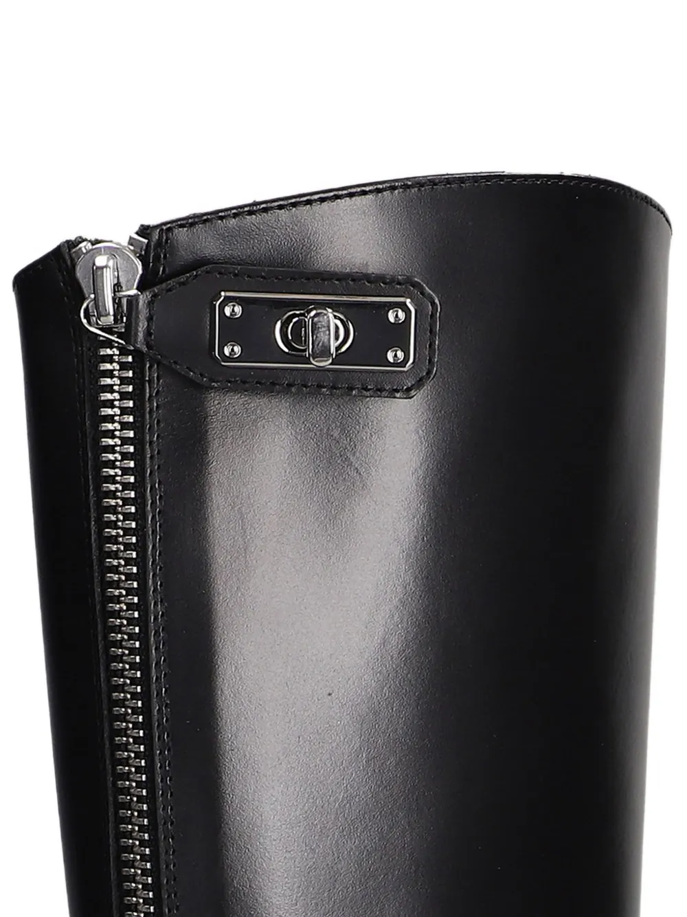 Via Roma 15 rear-zip-fastening knee-high boots Zwart