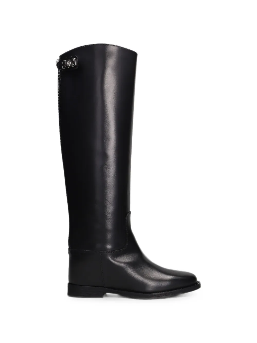 Via Roma 15 rear-zip-fastening knee-high boots Zwart