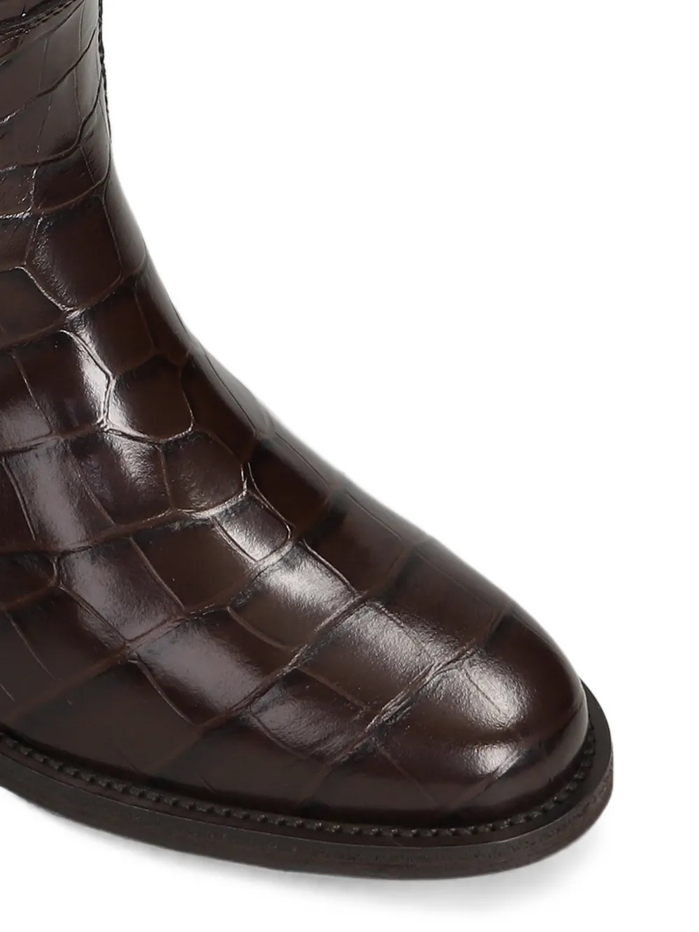 Via Roma 15 croc-effect internal wedge-heel ankle boots Bruin