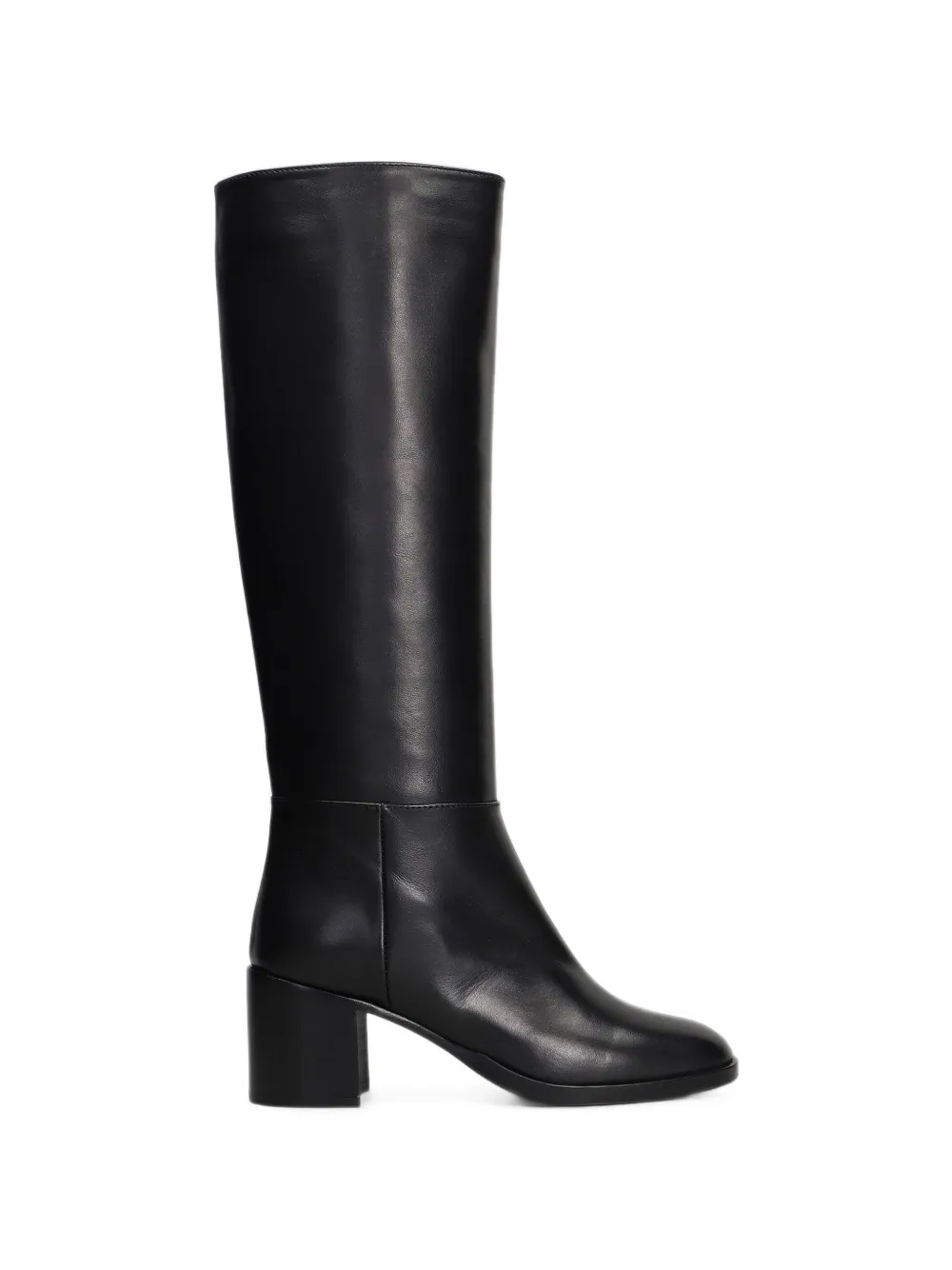 Via Roma 15 Calf Leather Knee-high Boots In Black
