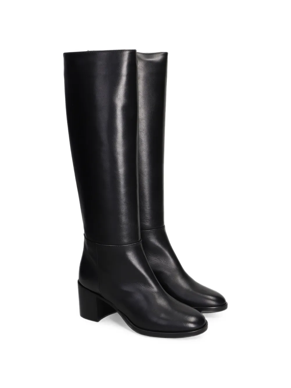Via Roma 15 calf leather knee-high boots Zwart