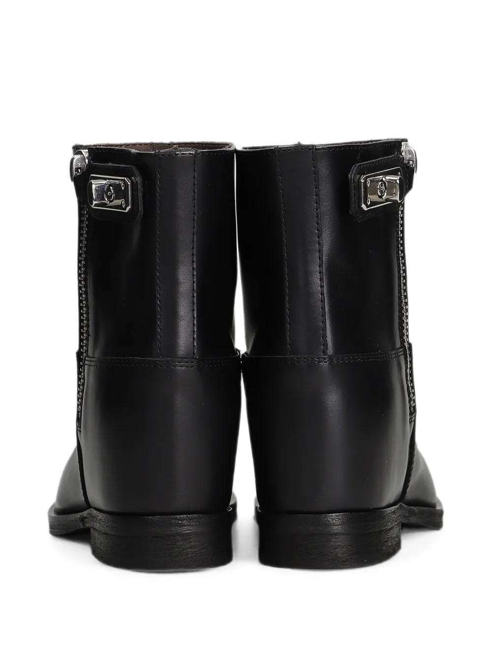 Via Roma 15 zip-fastening internal wedge-heel ankle boots Zwart
