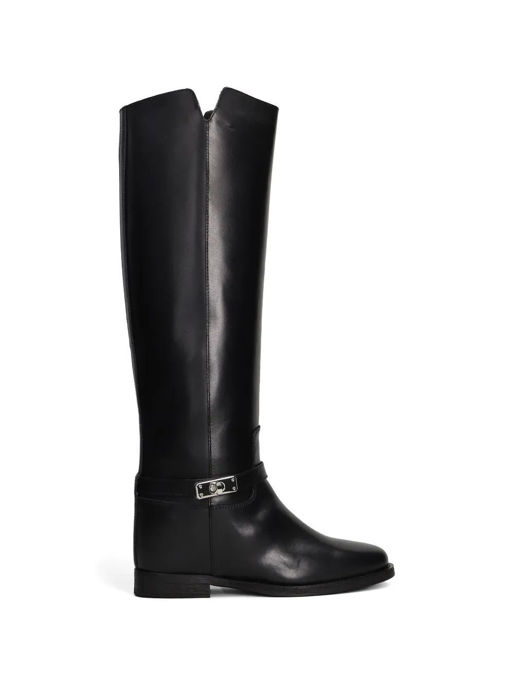 Via Roma 15 buckle-strap knee-high boots Zwart