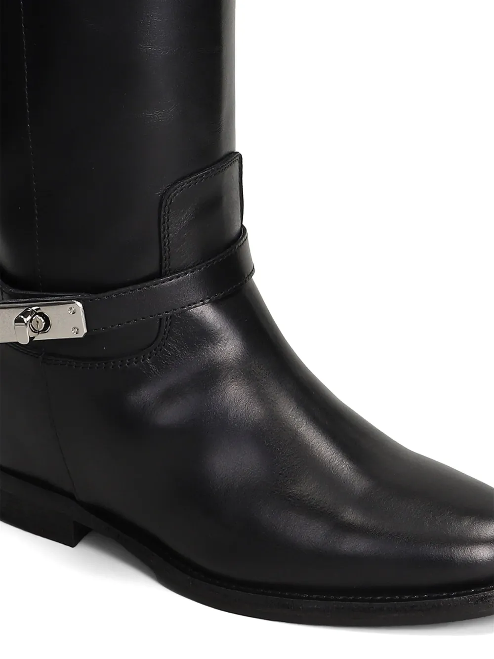 Via Roma 15 buckle-strap knee-high boots Zwart