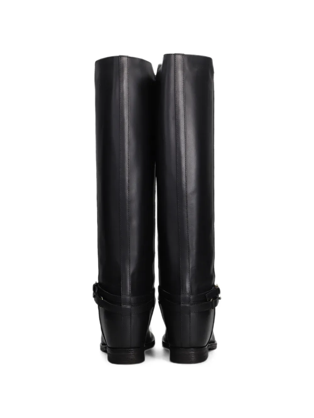 Via Roma 15 buckle-strap leather boots Zwart