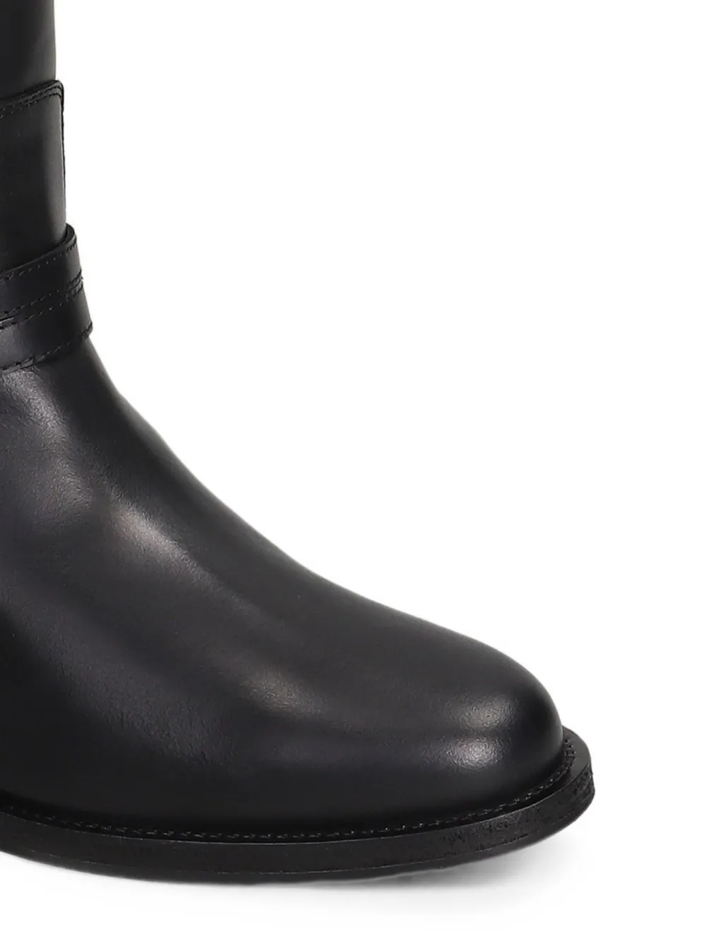 Via Roma 15 buckle-strap leather boots Zwart
