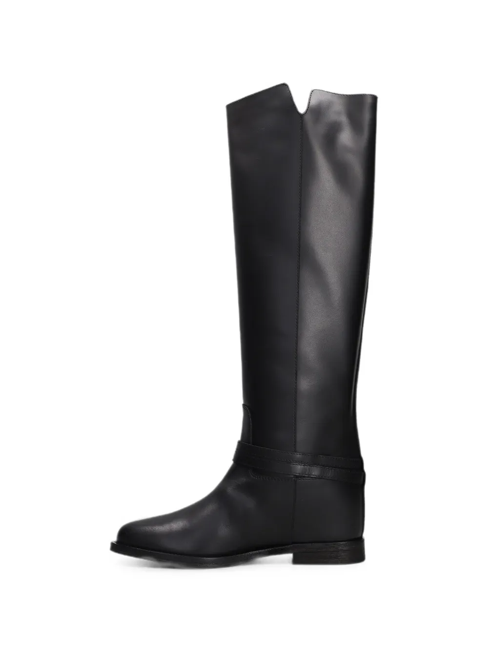 Via Roma 15 buckle-strap leather boots Zwart