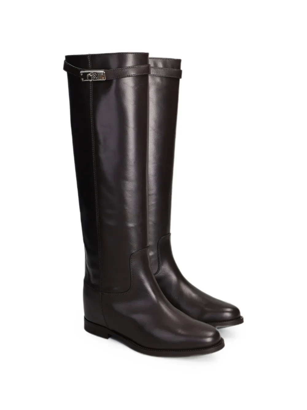 Via Roma 15 buckled leather knee-high boots Bruin